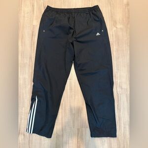 Adidas Black Track Pants with White Stripes